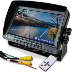 7 Inch IPS LCD Universal Monitor for Vehicle AHD and CVBS with NTSC and PAL 12V-35V Truck RV Reverse Display