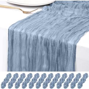 12 Pack Dusty Blue Table Runner 20x120in Cheesecloth Table Runner
