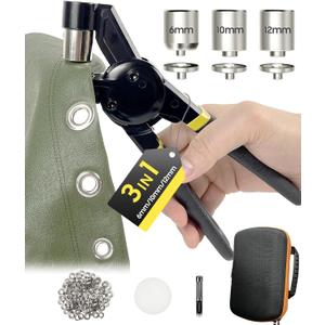 Grommet Tool Kit 1/2 1/4 3/8 Multi-Size Hole Punch, 608 Pcs Heavy Duty Grommets Tool Kit, Eyelets and Grommets for Tarps, Fabric Rings, Leather, Tents, Vinyl, Canvas and so on