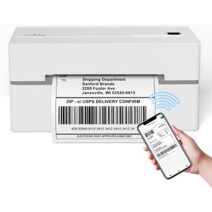 PeriPage Bluetooth Thermal Shipping Label Printer,Wireless 4x6 Shipping Label Printer for Shipping Packages,Support iPhone iPad Android Windows & Mac,Used for Amazon, Ebay,Shopify, Etsy, USPS. (White)