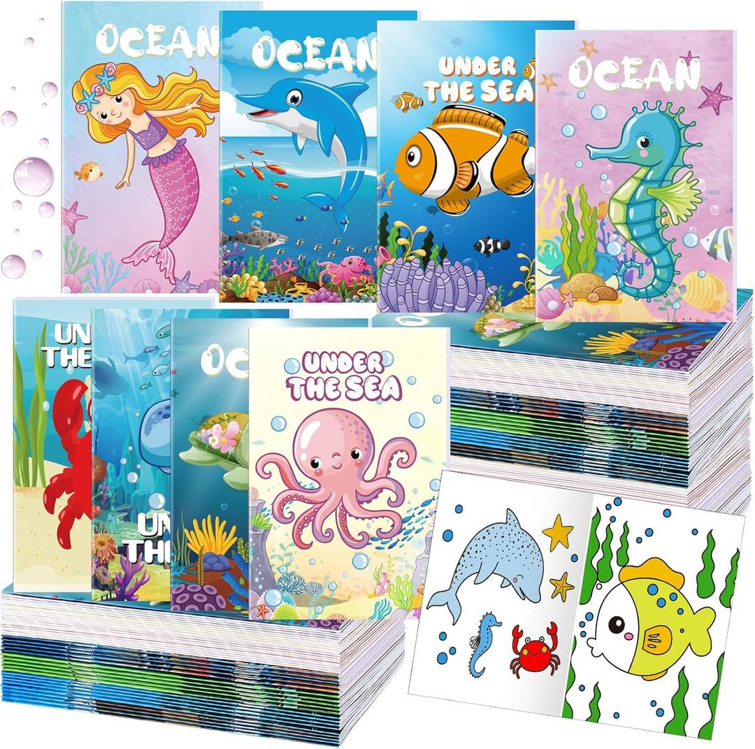 Estune 40 Pcs Ocean Coloring Books Bulk Under The Sea Party Favors Mini Small Coloring Book Bulk Birthday Party Gift Classroom DIY Craft Home
