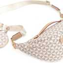 Crossbody Sling Belt Bag - Checkered Fanny Pack Bum Bags for Women Checkered Crossbody Bag Daily Shopping Travel(Beige)