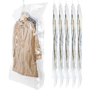 Hanging Space Bags Vacuum Storage Bags for Clothes, Dress, Winter Coats, 6 Pack 53.1x27.6 inch, Large Reusable Garment Protector