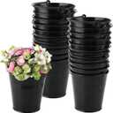 15 Pack 4 Inch Black Galvanized Metal Buckets, Mini Galvanized Buckets with Handle Small Decoration Bucket Party Favor for Flower, Candy, Snack and Home Decoration