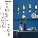 BAODANFU Wall Mirror Decorative Mirrors Mounted Decor Tear Drop Shape Gold for Bedroom Living Room Entryway Bathroom Vanity Brassy Gold Metal Frame, 5-Pack Mirrors Set, Brassy Gold, 5-pack