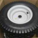 GICOOL 16x6.50-8 Tubeless Tire and Wheel, 16x6.5-8" Lawn Mower Tires, 3"-4.5" Offset Hub, 3/4" or 5/8" Bearing, Universal Fit Riding Mower and Garden Tractor Front Wheels, 4 Ply, Turf Pattern, 2 Pack