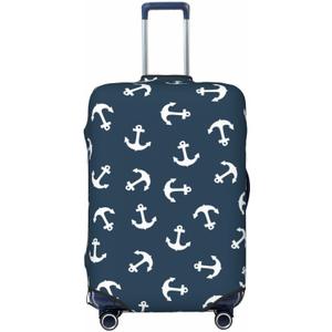 Nautical Anchors Luggage Suitcase Covers Elastic Washable Sea Adventure Ocean Theme Navy Luggage Protector Travel Suitcase Protective Cover For Kid And Adult, Xl (Fit 29-32 Inch Luggage)