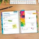 HARDCOVER 2026 Planner, 8.5"x11": 14 Months (November 2025 - December 2026), Daily Weekly Monthly Planner, Yearly Agenda, Bookmark, Pocket Folder and Sticky Note Set (Rainbow Petals)