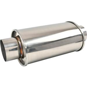 3'' Inch Ultra Quiet Resonator,3" Inlet 3" Outlet Exhaust Resonator,13.8" Overall Length Performance Muffler Resonator T304 Stainless Steel Universal Fitment
