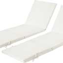 2 Pack 77x24 inch Lounge Chair Cushions for Outdoor Furniture, Large 2" High-Resilience Foam Chaise Cushion for Patio Pool Garden