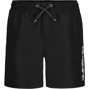 Quiksilver Boys' Volley Swim Trunks with UPF 50+ Sun Protection, Quick Dry Bathing Suit Shorts (10-12, Black)