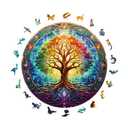 Wooden Puzzles for Adults, 200 Pieces Tree of Life Puzzle Uniquely Irregular Animal Shaped Wooden Jigsaw Puzzles, Creative Gift for Teenagers and Adults