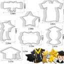 Graduation Cookie Cutters Set of 7, Stainless Steel, Cap Gown Diploma Graduate Star Shapes, for Graduation Celebration Party