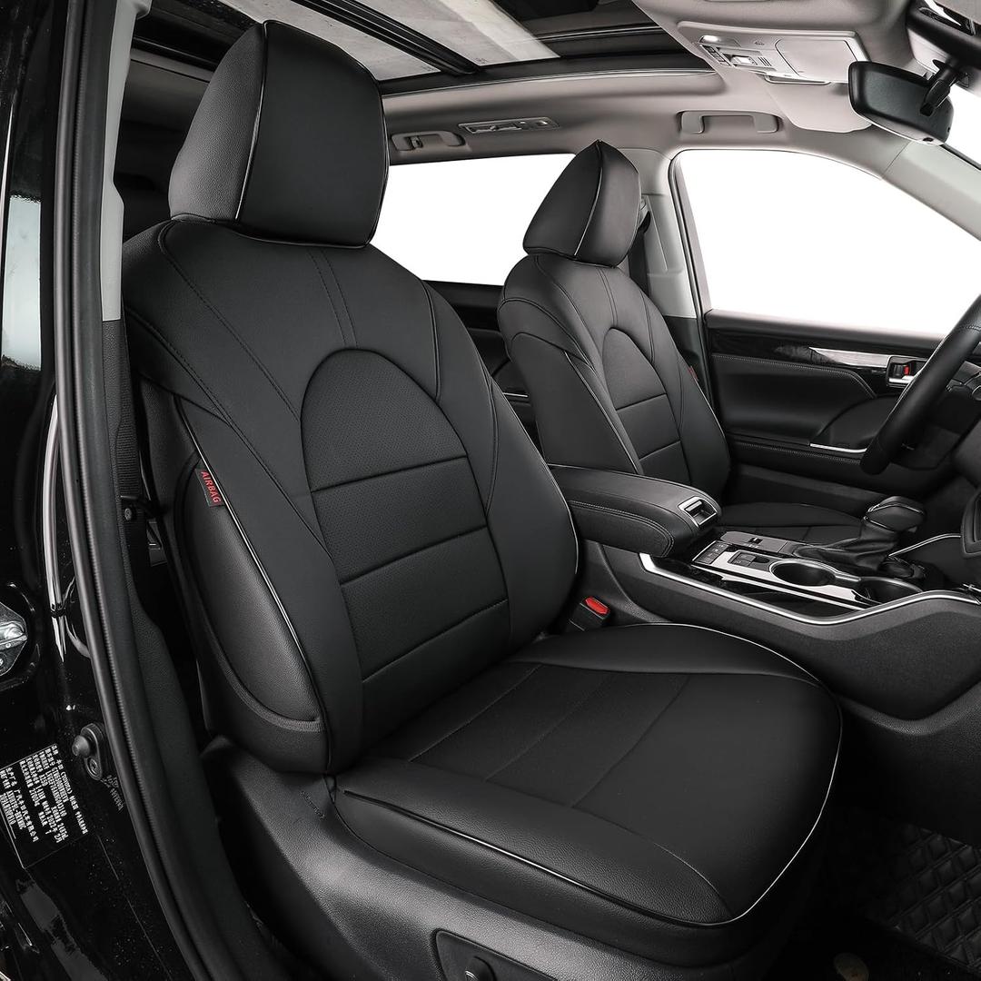 EKR Car Seat Covers for Toyota Highlander 2020-2026 7 Seats,Full Set
Custom Fit for Toyota Highlander 2020-2026,(2nd Row Captain Chairs),Airbag Compatible-Faux Leather(Black)