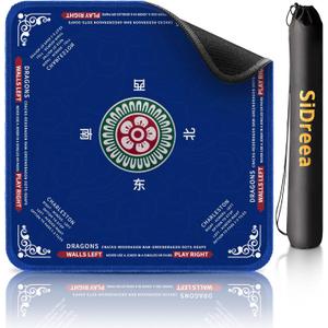 Mahjong Mat, 32.432.4 Inch Noise Reduction Anti-Slip Mahjong Mat for Table, Mahjong Table Mat for Poker, Card, Board Games Table Mat, Tile Games, Dominoes (Blue)