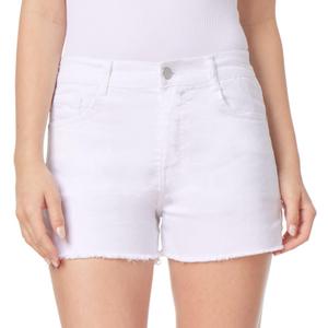 WallFlower Women's Juniors InstaVintage Fearless Curvy High-Rise Stretch Short Shorts (White)