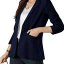 Womens One Button Blazer Casual Open Front Long Sleeve Suit Jackets Business Work Office Blazers (S)