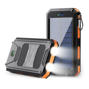 Solar Power Bank - 36800mAh Solar Phone Charger, USB-C QC3.0 Fast Charger with LED Flashlight, IP65 Waterproof Portable Power Bank for Camping, Hiking Outdoor Activities（Orange）