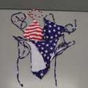American Flag Bikini for Women - 4th of July Swimsuits Red White and Blue Patriotic Bathing Suit USA (Blue, M)