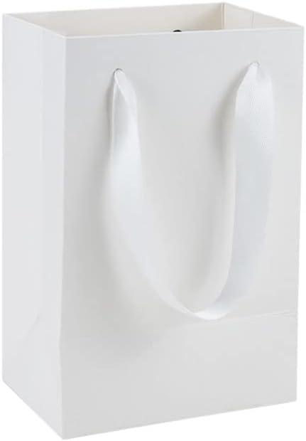 HUAPRINT 30 Pack White Small Paper Bags with Handles - 5.25x3.75x8 inch Gift Wrap Bag for Retail,Party Favor,Merchandise,Business,Shopping,Wedding