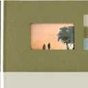 Premium Scrapbook Album with Window and Writing Space  60 Pages holds 200 Photos of Different Sizes  Wedding, Baby, Travel & Family Memories  11.4" x 8.6" - Olive