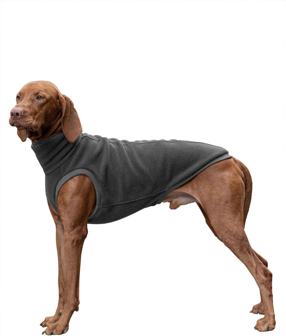 Haloumoning Fleece Dog Sweater Turtleneck Pullover Sweatshirt Pet Winter Warm Clothes (X-Small, Dark Grey)