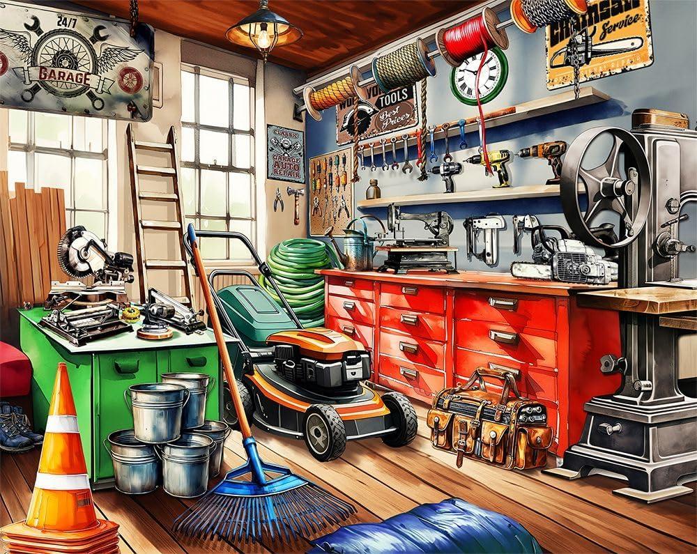 Springbok Tool Man's Garage 1000 Piece Puzzle for Adults - Colorful Garage Filled with a Handyman's Gear