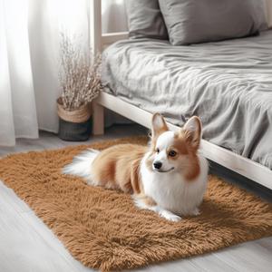 OLANLY 2x3 Machine Washable Small Bedside Rug, Soft Fluffy Shaggy Entryway Throw Rugs for Bedroom, Living Room, Indoor Floor Carpet for Kids Girls and Boys, Nursery Rooms, Home Decor Aesthetic, Khaki