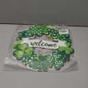 Wooden St. Patrick's Day Decoration Shamrock Door Wreath for Front Door Sign Wall Signs Shamrock Clover Spring Decoration, Irish Sign Welcome Hanging for Home Decor Party Outdoor Indoor Supply