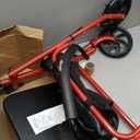 Drive Medical Rollator Walker with Seat - Stable Mobility Support - Height Adjustable - Durable Steel Frame Construction - Smooth 7.5" Wheels - Foldable Frame - 350 Lb Limit - Red