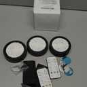 3-Pack Battery Operated Picture Light Magnetic Painting Light with 3 Lighting Modes,Remote and Dimmable Timer Art Display Light for Picture Artworking Frame Portrait,Wireless Wall Decor Puck Lights (Black)