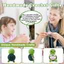 2 x TOYMIS Crochet, I love MOM Turtle-y Much Emotional Motivational Doll Inspirational Knitted Crocheted Animal with Keychain Hook for Uplifting Gift Home Office Decor