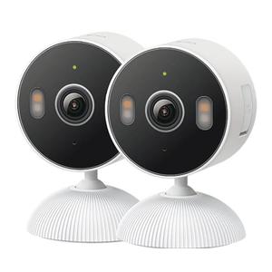 Tapo 2K Indoor/Outdoor Wired Security Camera - Works as a Baby Monitor & Pet Camera, Person/Motion/Baby Cry Detection, 2-Way Audio, Siren, Subscription-Free SD Storage or Optional Cloud, C113 (2-Pack)