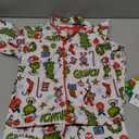 Dr. Seuss The Grinch Pajamas 2-Piece Matching Set - Cozy Christmas PJs Loungewear for Toddlers & Big Kids Boys Girls (4, White)