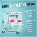 Nostalgia Snow Cone Machine With 2 Reusable Plastic Cups & Ice Scoop for Easy Serving- Retro Table-Top Ice Cone Maker Makes 20 Icy Treats- Slushie Machine for Parties, Family Treats & Gatherings- Aqua
