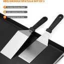 Stanbroil Double Burner Griddle Pan with 2 Spatulas, 20"x11" Nonstick Coating Stovetop Griddle for Gas Cooktops and Outdoor Gas/Charcoal Grill, Black