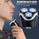 Electric Shaver for Men, MAX-T Quick Rechargeable Electric Razor Wet Dry Rotary Shaver with Pop Up Trimmer and LED Display, IPX7 100% Waterproof 8101 with Adapter Charger