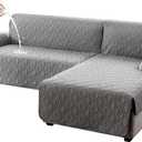 Genina Sectional Couch Covers for Dogs L Shaped Sofa Covers Chaise Lounge Cover Reversible Couch Covers for Sectional Sofa L Shape Furniture Protectors Cover for Pets, Kids (Light Grey, Sofa Large)