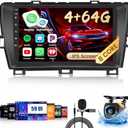 Inefala 8-Core 4+64G Android 13 Car Stereo Upgrade Radio for Toyota Prius 2010-2015, 9'' Touch Screen with Wireless CarPlay & Android Auto, AHD Backup Camera, Mirror Link, GPS Navigation