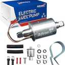 Universal Electric Fuel Pump 12V 2.5-4.5PSI Inline External 5/16 Inch Compatiable with Gas Diesel Marine Carburetor Marine E8016S