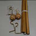 QDWIS Imitation Wood Curtain Rods for Windows 48 to 84 Inch, 1 Inch Adjustable Heavy Duty Decorative Drapery Rods with Classic Finials, Light Imitation Wood Window Curtain Pole, Size 36-88''