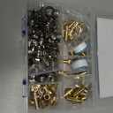 34Pcs Brass Hose Barb Fittings Kit - 3/16", 1/4", 5/16", 3/8", 1/2" Barb to 1/8", 1/4", 3/8" NPT Male Adapter with 46Pcs Clamps & 2 Teflon Tapes for Air Fuel Water Line