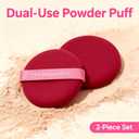 CJJKH 5 Pieces Body & Face Powder Puff with Container Set, 3.6Inch in diameter,Crystal Storage Case, 2 Soft Washable Velour Puffs and 2 Dual-Use Dry/Wet Puffs for Women, Baby, Face & Body Makeup