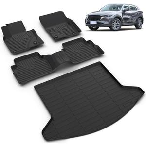 All Weather Car Floor Mats & Cargo Liner Set Fit for Mazda CX-5 2017-2022 Floor Liners Trunk Liner CX5 Cargo Mat Accessories Black