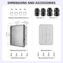 RTHIEAI Waterproof Outdoor IP67 Junction Box(20.1"x16.1"x7.9") with Mounting Plate, Hinged Clear Cover and Wall Brackets - Weatherproof ABS Plastic Electrical Enclosure for DIY Projects(510x410x200mm)