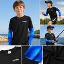 2 Pack Boys Girls Quick Dry Long Sleeve T-Shirts, Crew Neck Athletic Tops, Medium