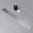 Linear Shower Drain 16 inch Brushed with Square Hole Panel