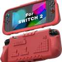 Kids Case for Nintendo Switch 2 with Game Card Slots,Kid Friendly Ultra-Light Anti-Fall & Shockproof EVA Switch 2nd Protection Cover with Ergonomic Grip, Durable Gaming Protective Shell for Teens (Red)