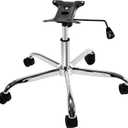 Frassie Office Gaming Chair Metal Base Replacement with Bottom Plate Stand Cylinder, 5 Wheels (Silver)
