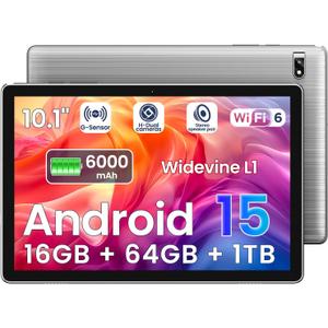2026 Android Tablet, 10.1 Inch Android 15 Tablet Octa-Core, 16GB RAM+64GB ROM 1TB Expand, 2+8MP Camera, BT5, Tablets PC 2.4/5G WiFi 6,1080 IPS FHD Screen, Tablets Android Gifts for Men Women